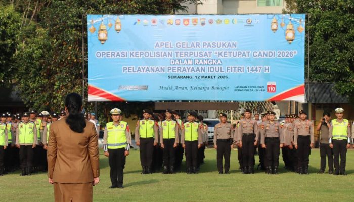 Apel Gelar Pasukan Operasi Ketupat Candi 2026 Digelar di Polrestabes Semarang, Pastikan Kesiapan Pengamanan Idul Fitri